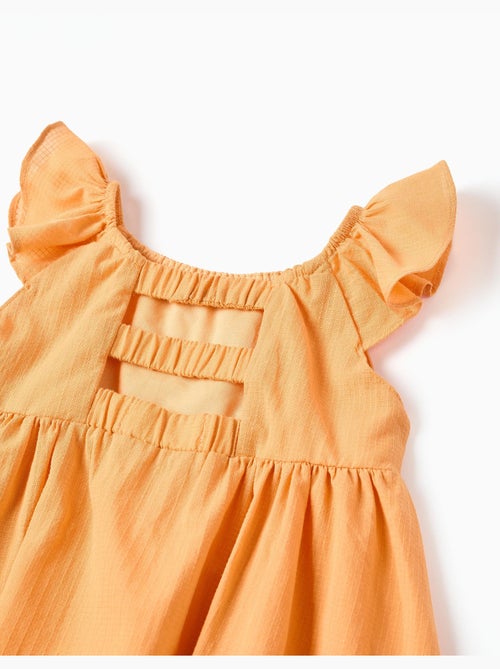 Vestido de algodón con volantes y forro - Kiabi