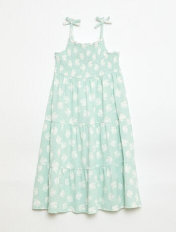 Vestido de algodón de tirantes finos con estampado