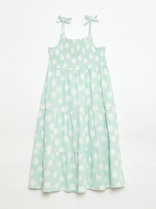 Vestido de algodón de tirantes finos con estampado - Kiabi