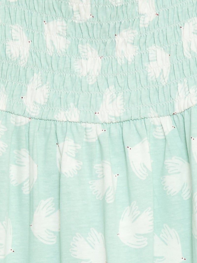 Vestido de algodón de tirantes finos con estampado Azul - Kiabi