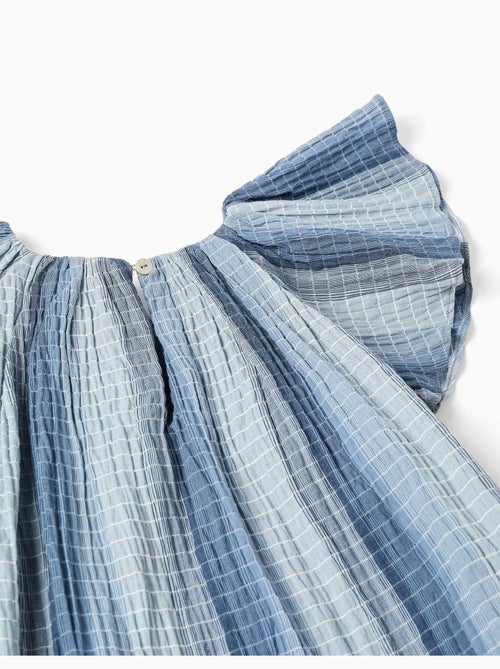 Vestido de algodón en línea A con mangas mariposa - Kiabi