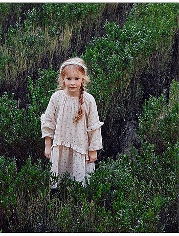 Vestido de bambula de algodón con motivo floral B&S