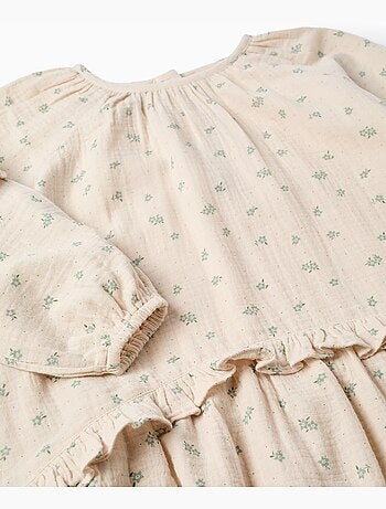 Vestido de bambula de algodón con motivo floral B&S
