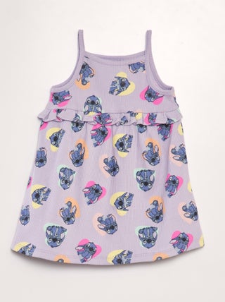 Vestido de canalé con tirantes finos 'Disney' 'Stitch'