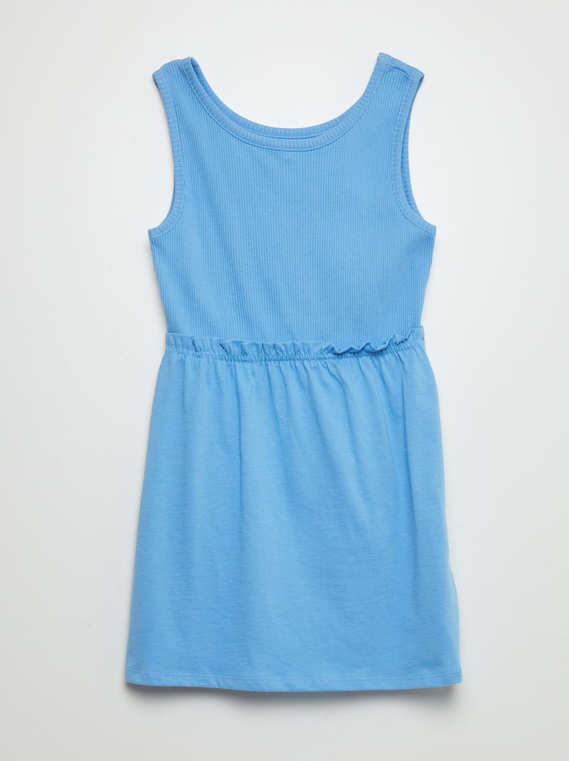 Vestido de canalé sin mangas AZUL - Kiabi
