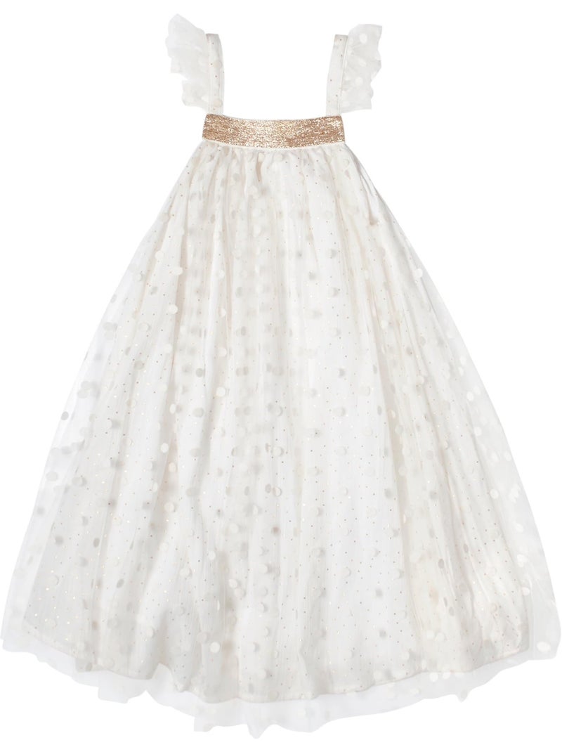 Vestido de ceremonia bohemio para niña | Tul beige, dorado | ALIZEE Blanco dorado - Kiabi