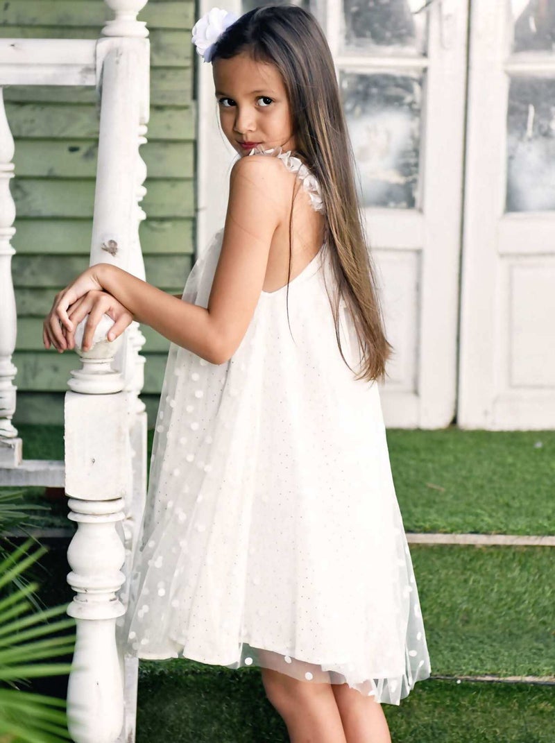 Vestido de ceremonia bohemio para niña | Tul beige, dorado | ALIZEE Blanco dorado - Kiabi