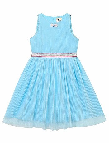 Vestido de ceremonia para niña | Tul azul cielo y lentejuelas | HEPBURN