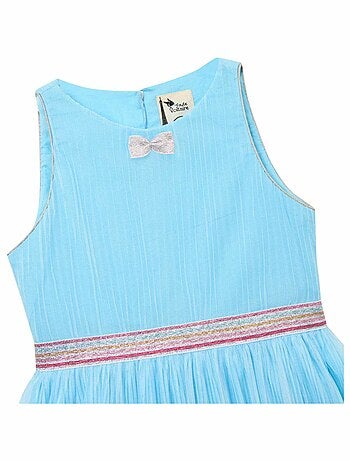 Vestido de ceremonia para niña | Tul azul cielo y lentejuelas | HEPBURN