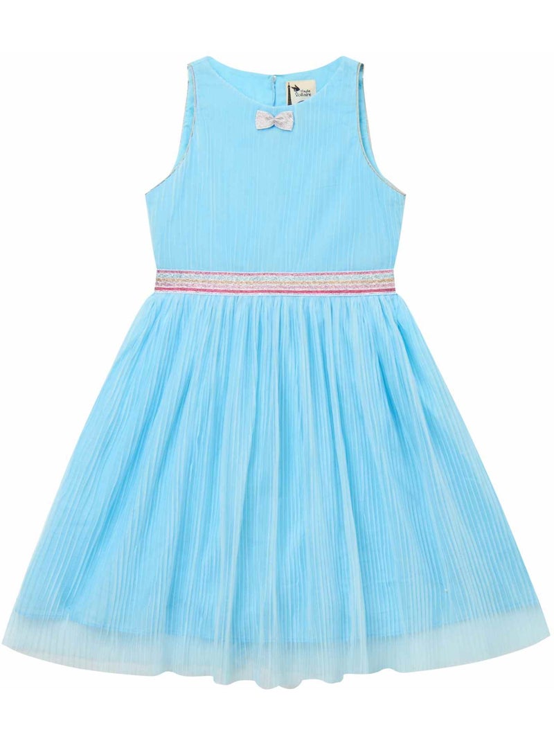Vestido de ceremonia para niña | Tul azul cielo y lentejuelas | HEPBURN Azul Plateado Azul - Kiabi