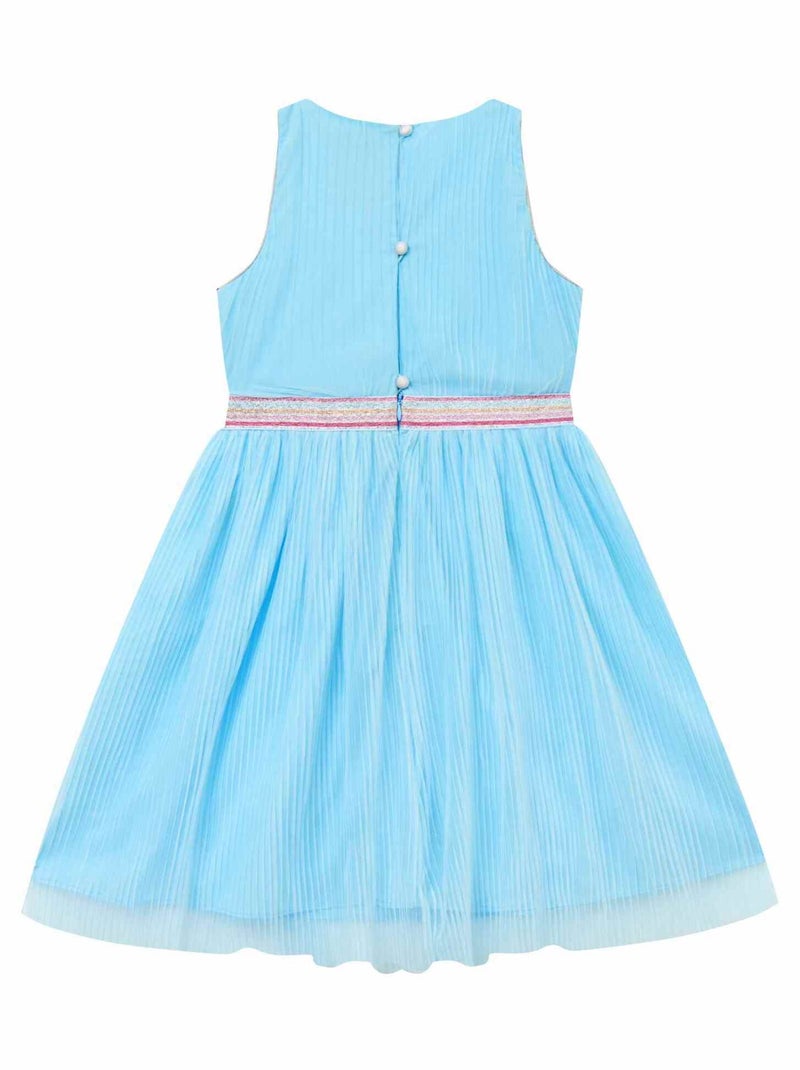 Vestido de ceremonia para niña | Tul azul cielo y lentejuelas | HEPBURN Azul Plateado Azul - Kiabi