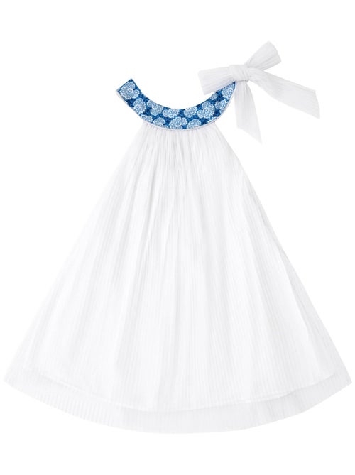 Vestido de ceremonia para niña | Tul blanco y flores azul real | ALIZEE - Kiabi