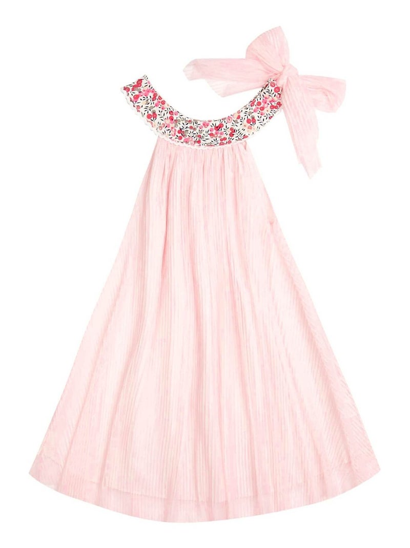 Vestido de ceremonia para niña | Tul rosa, cuello Liberty | ALIZEE Rosa rojo - Kiabi