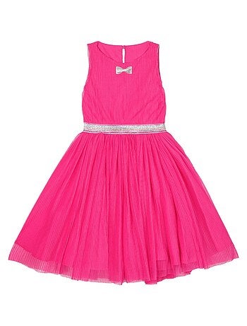 Vestido de ceremonia que gira para niña | Tul rosa fucsia | HEPBURN