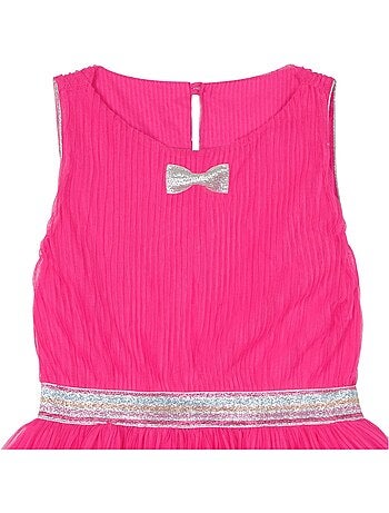 Vestido de ceremonia que gira para niña | Tul rosa fucsia | HEPBURN