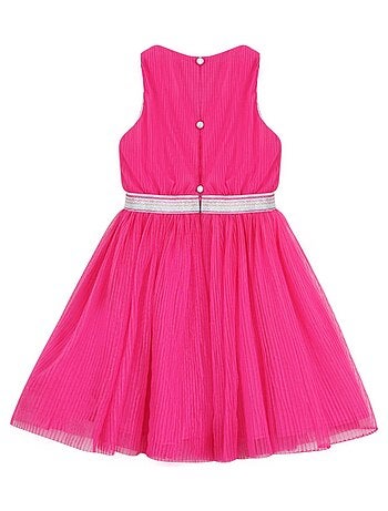 Vestido de ceremonia que gira para niña | Tul rosa fucsia | HEPBURN