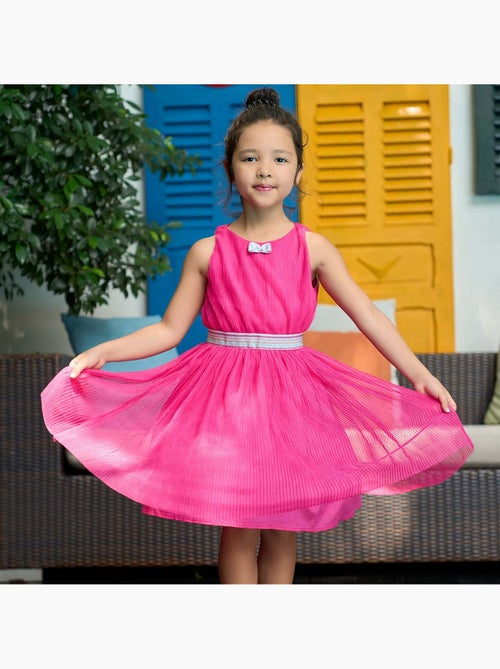 Vestido de ceremonia que gira para niña | Tul rosa fucsia | HEPBURN - Kiabi