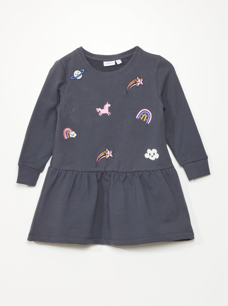 Vestido de chándal con estampado AZUL - Kiabi