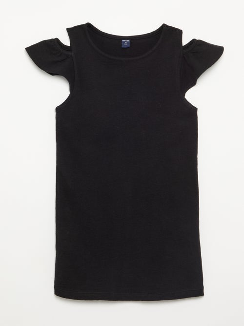 Vestido de corte a medio muslo con aberturas en los hombros - Kiabi