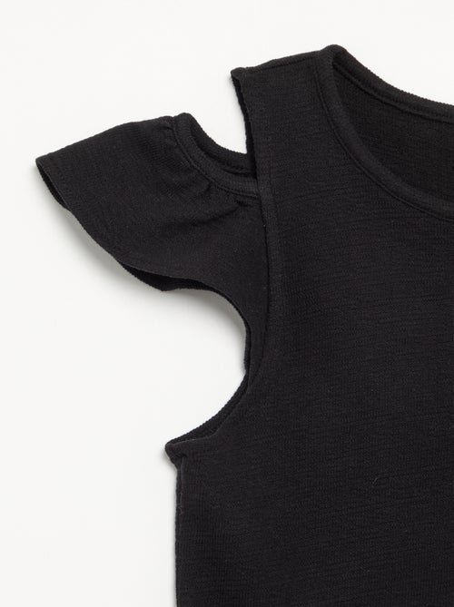 Vestido de corte a medio muslo con aberturas en los hombros - Kiabi