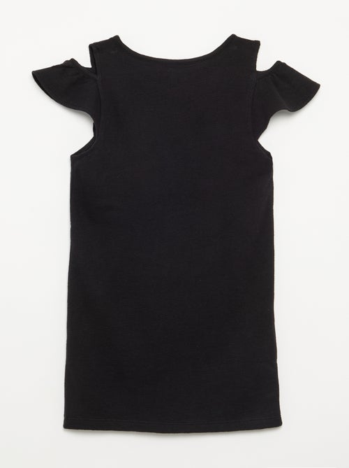 Vestido de corte a medio muslo con aberturas en los hombros - Kiabi