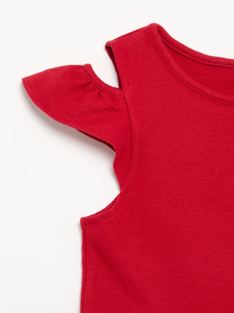 Vestido de corte a medio muslo con aberturas en los hombros Rojo - Kiabi
