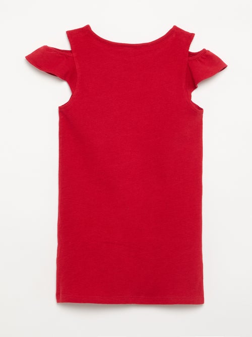 Vestido de corte a medio muslo con aberturas en los hombros - Kiabi