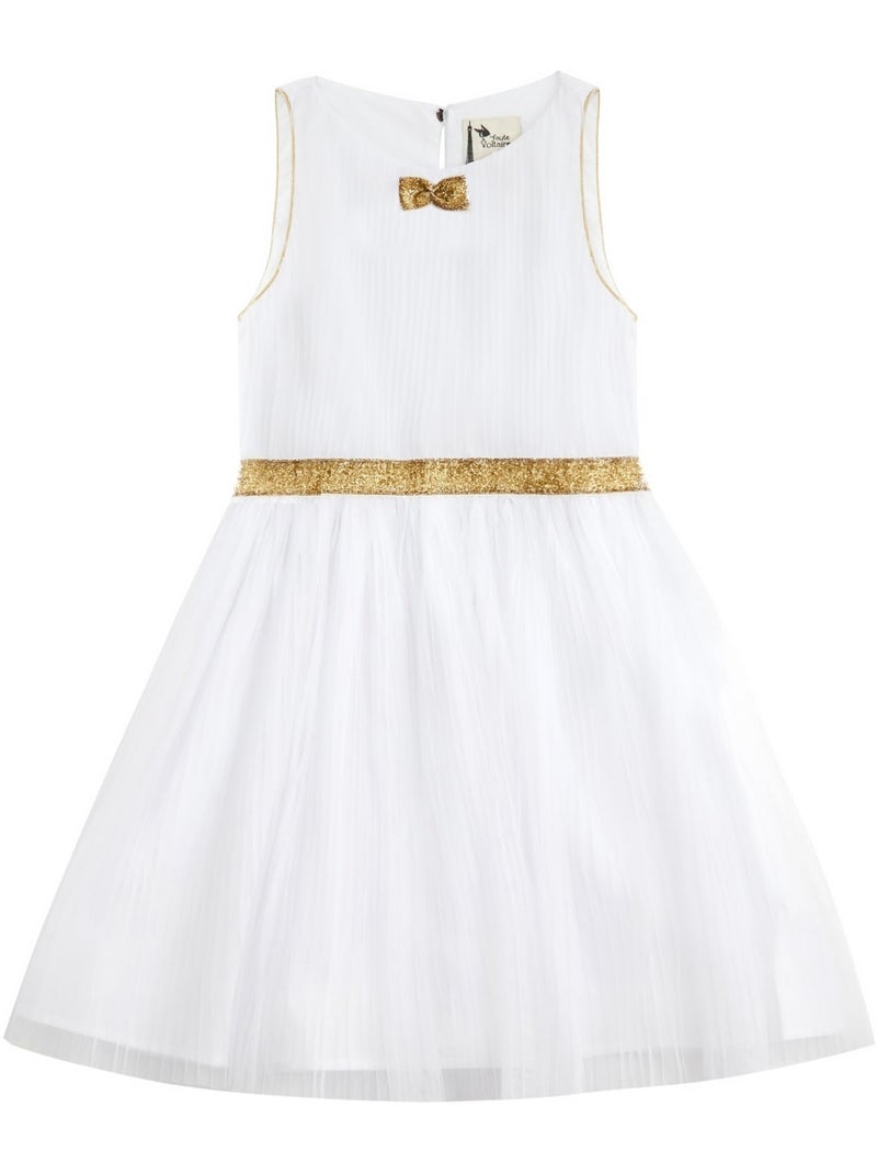 Vestido de corte blanco y dorado para niña | HEPBURN Blanco - Kiabi