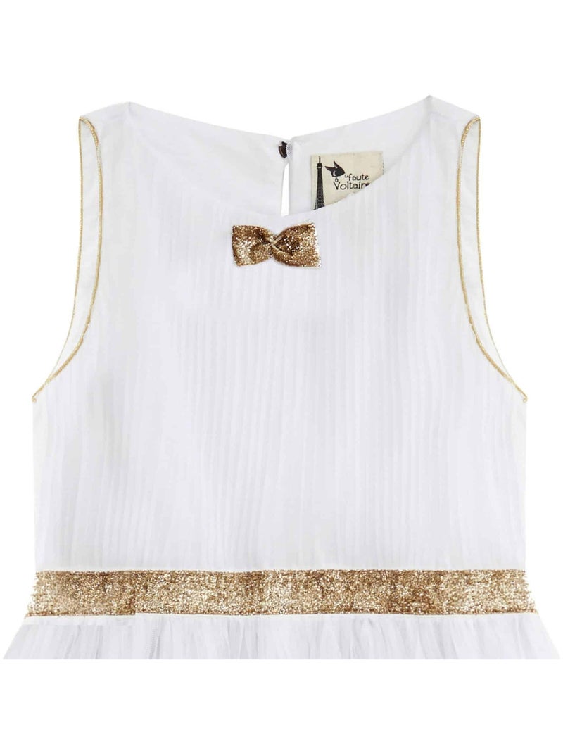 Vestido de corte blanco y dorado para niña | HEPBURN Blanco - Kiabi
