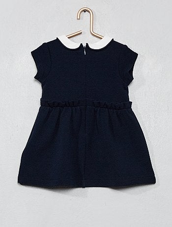 Vestido de crepé con cuello bebé - Kiabi