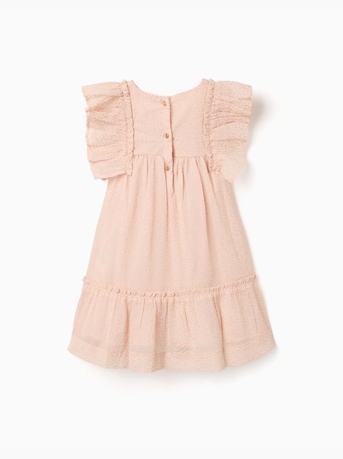 Vestido de crepé con volantes y lurex - Kiabi