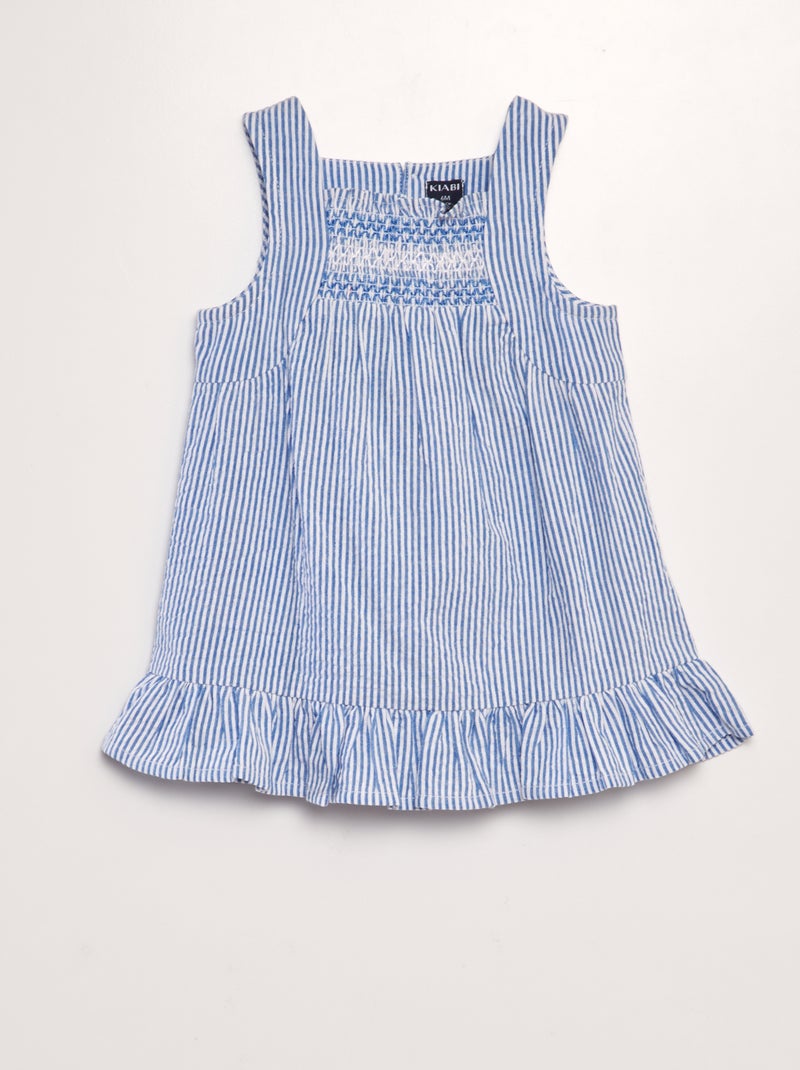 Vestido de crespón AZUL - Kiabi