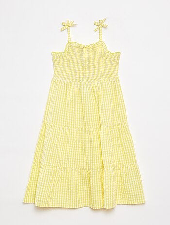 Vestido de crespón con fruncido superior
