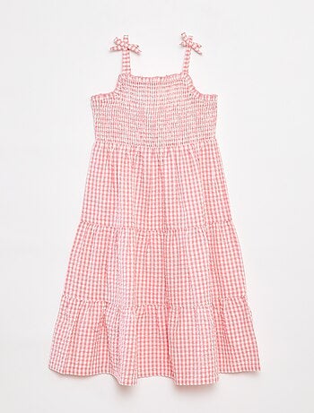 Vestido de crespón con fruncido superior