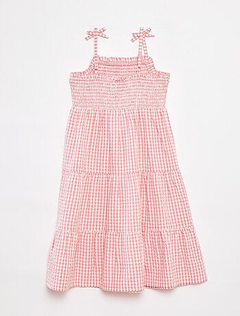 Vestido de crespón con fruncido superior