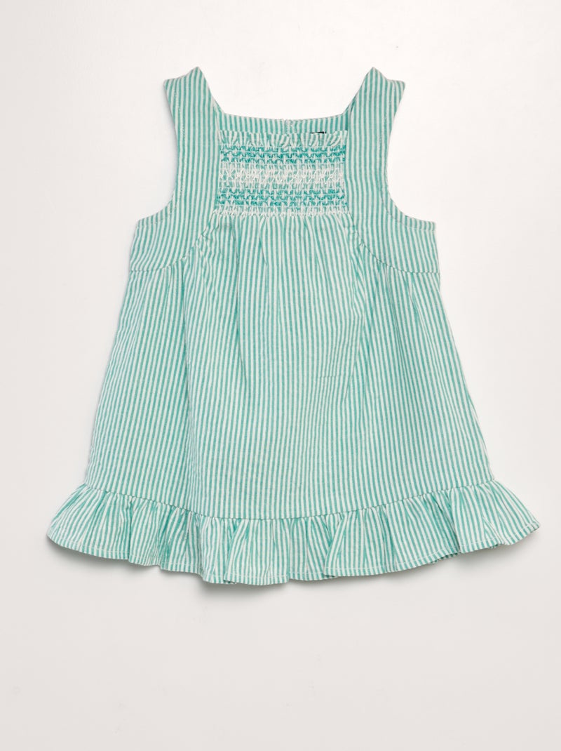 Vestido de crespón VERDE - Kiabi