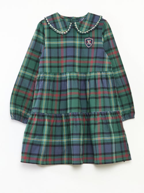 Vestido de cuadros de algodón - Kiabi