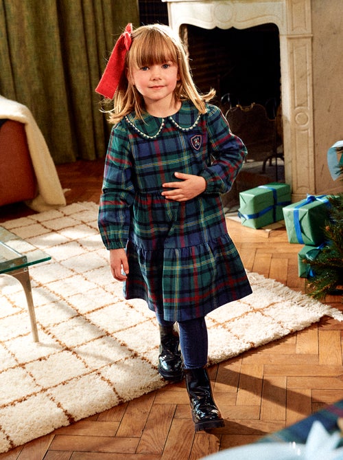 Vestido de cuadros de algodón - Kiabi