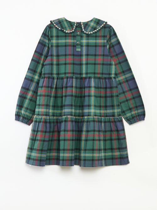 Vestido de cuadros de algodón - Kiabi