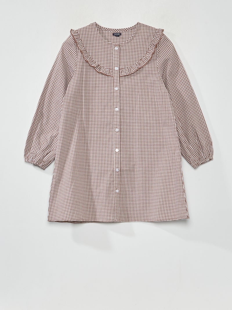 Vestido de cuadros MARRON - Kiabi