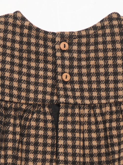 Vestido de cuadros y manga larga - Kiabi