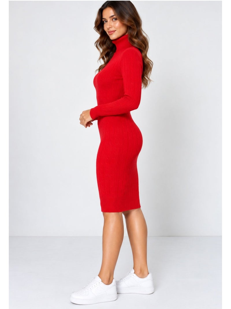 Vestido de cuello alto kebello Rojo - Kiabi