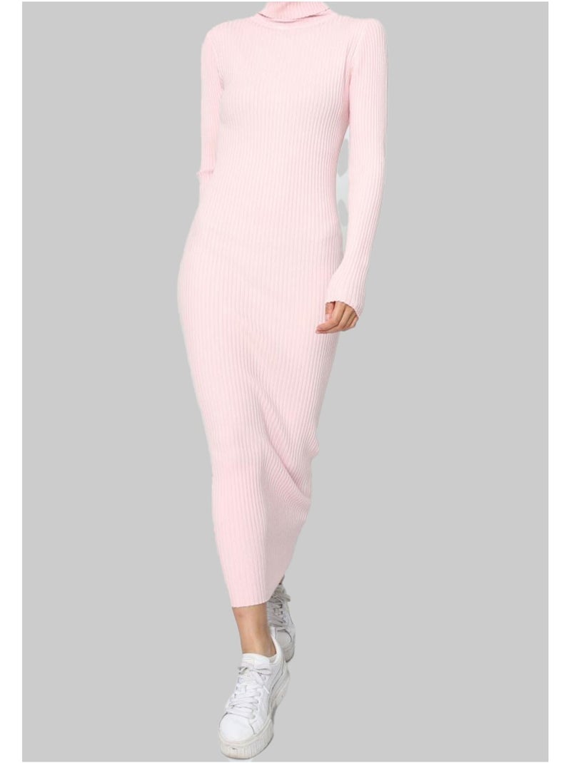 Vestido de cuello alto Kebello Rosa - Kiabi