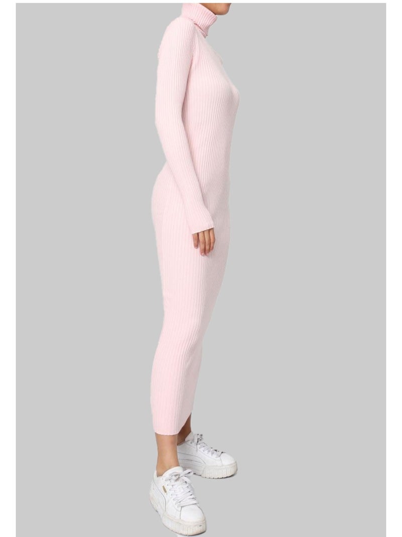Vestido de cuello alto Kebello Rosa - Kiabi
