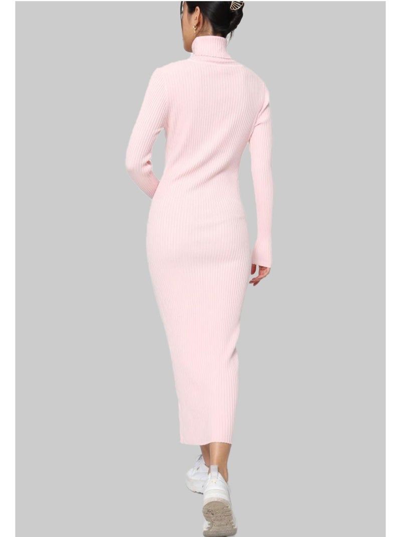 Vestido de cuello alto Kebello Rosa - Kiabi