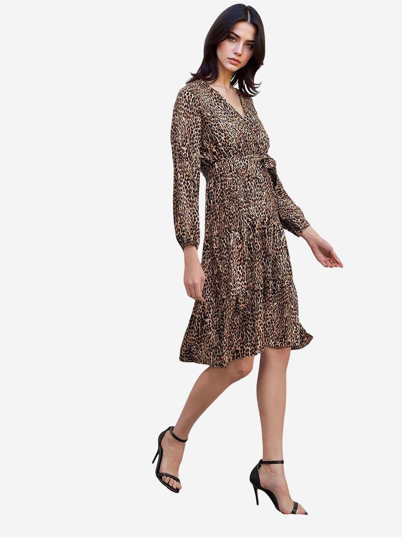 Vestido de cuello cruzado bdart Beige arcilla - Kiabi