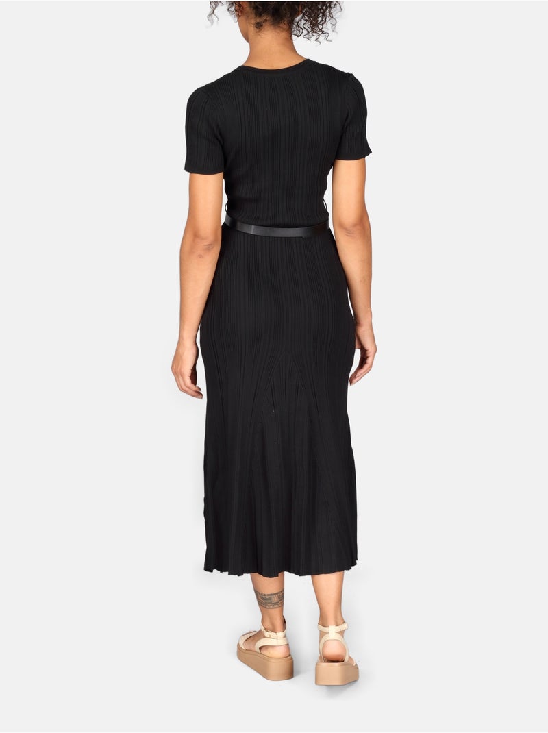 Vestido de cuello redondo Negro - Kiabi
