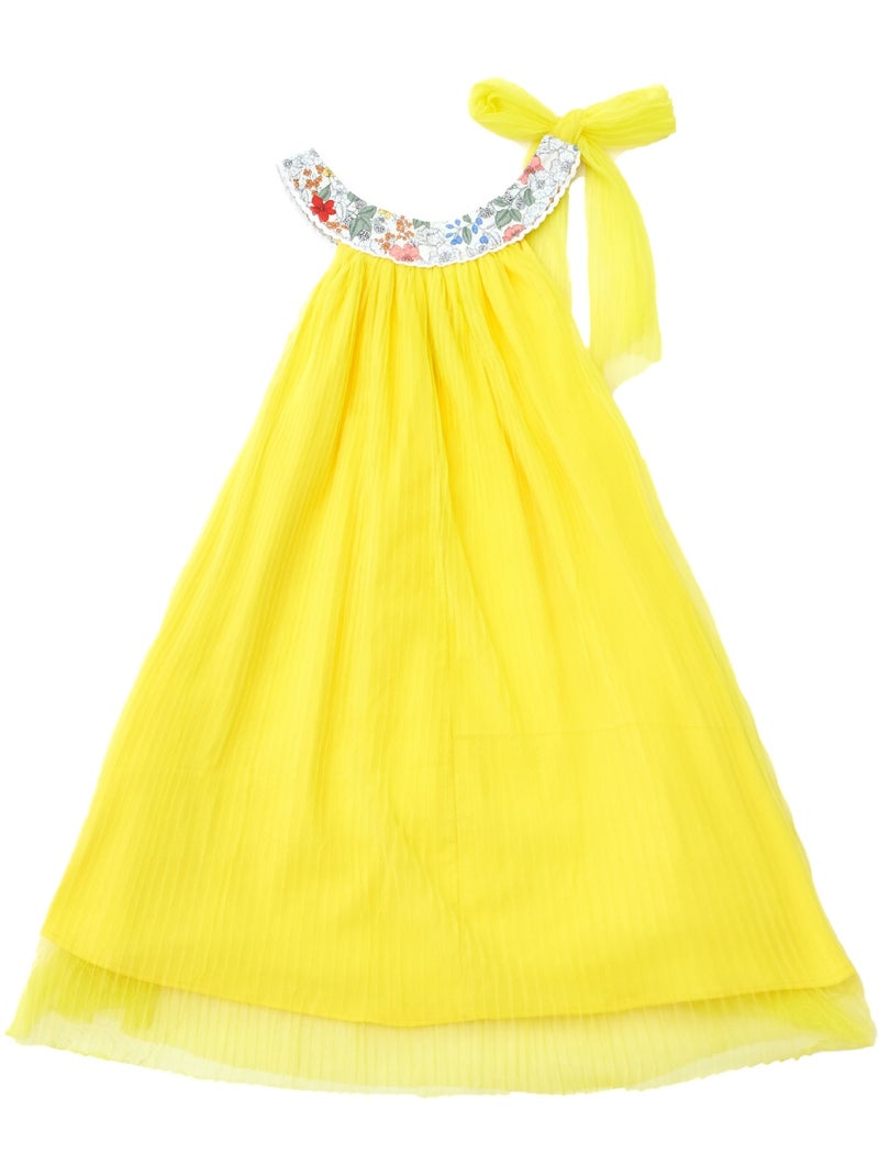 Vestido de dama de honor amarillo para niña | Cuello floral | ALIZEE Amarillo pollito - Kiabi