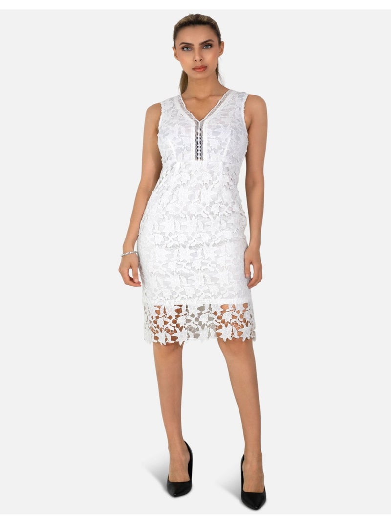Vestido de encaje Vero Moda Blanco - Kiabi