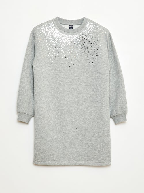 Vestido de felpa con adorno de lentejuelas brillantes - Kiabi